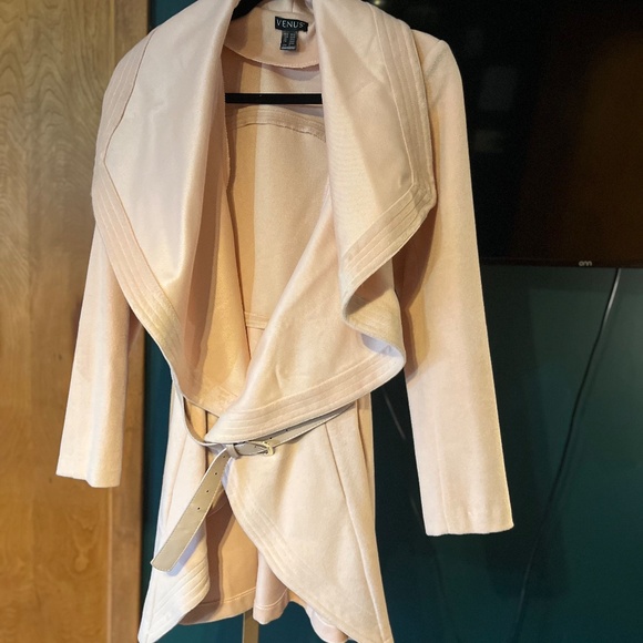 NWOT Venus Drape Open Front Coat in Dusty Pink SIze: Small - Picture 2 of 5